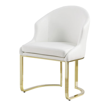 Desmond Contemporary Faux Leather Dining Chair with Gold Legs