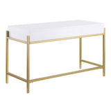 Trish 3 Drawer Computer Desk in Gold - angle view