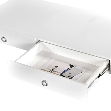 New Modern Desk, White/Silver - detail view
