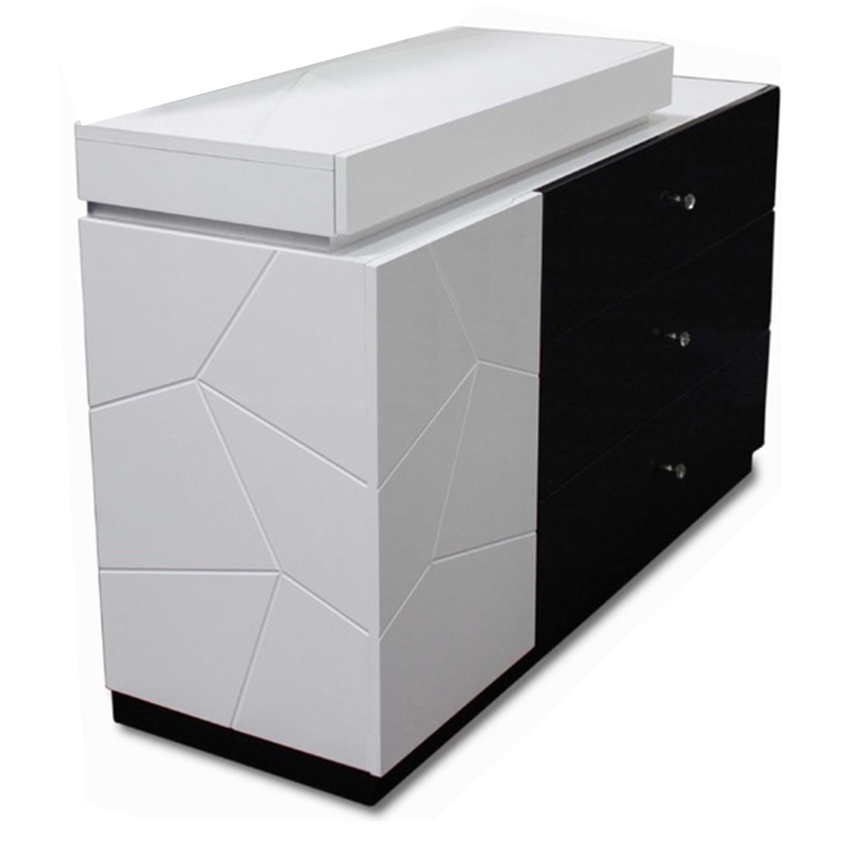 Berlin 5-Piece Modern Bedroom Set with Bed, Queen, 54" 4-Drawer Dresser with Left-Side Cabinet & 2… - detail view