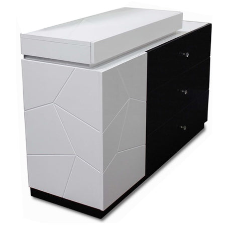 Berlin 5-Piece Modern Bedroom Set with Bed, Queen, 54" 4-Drawer Dresser with Left-Side Cabinet & 2… - detail view