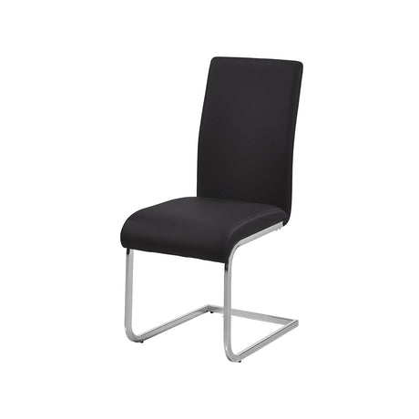 Mirage Faux Leather Parson Dining Chairs with Stainless Steel Frame - detail view