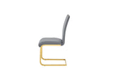 Mirage 5 Pcs Glass Top Mid-Century Modern Dining Set, Gold Finish in Grey - angle view