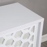 Teodoro Contemporary Lacquer Sideboard with Storage, Polished Gold Legs in White - close-up
