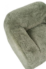 Vander Boneless Barrel Accent Chair in Sage Green Faux Fur – view 3