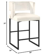 Leonard 36" Velvet Counter Height Stool - side view