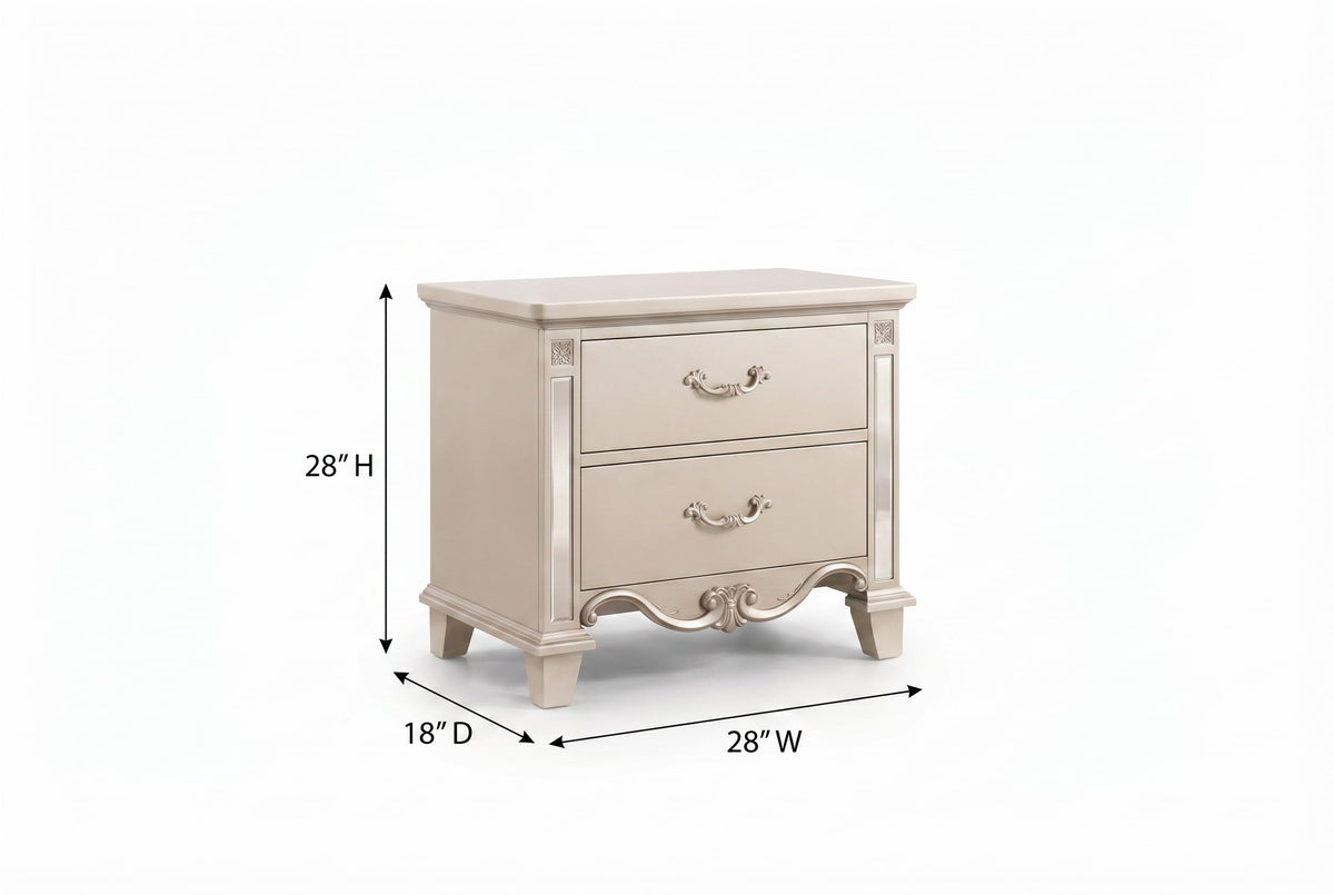 Sonia Champagne Wood Nightstand — product view 4