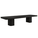 Dinsmore 160" Mid Century Modern Fluted Rectangle Dining Table - Black