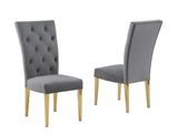 Lexington 7-Piece Rectangle Dining Set with 6 Velvet Upholstered Chairs, Modern Contemporary… - back view