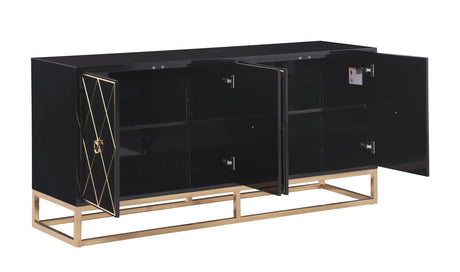 Tabitha 64" Modern Lacquer Sideboard Buffet Cabinet - room setting