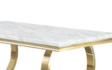 Lexington 70" Rectangle Dining Table with Thick 3.5" Faux Marble Top, Modern Contemporary Design… - detail view