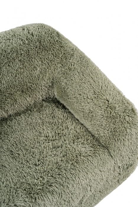 Vander Boneless Barrel Accent Chair in Sage Green Faux Fur – view 4