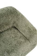 Vander Boneless Barrel Accent Chair in Sage Green Faux Fur – view 4