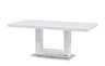 Barton 5-Piece Dining Set with White High-Gloss Lacquer Rectangle Table, Single Pedestal Base with… - side view