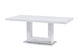Gudmund 71-inch white lacquer dining table with chrome base