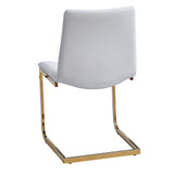Blanca Contemporary Dining Chair with Gold Legs - angle view