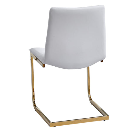 Blanca Contemporary Dining Chair with Gold Legs - angle view