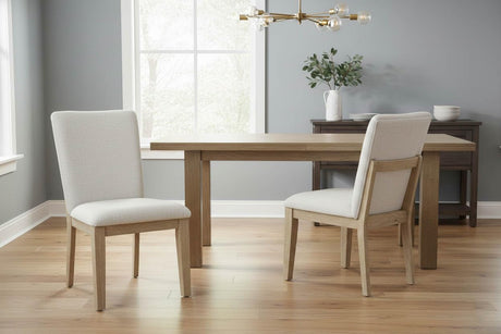 Veneer Solid Wood Trestle Base Large Kitchen Room Furniture Stationary Set in Light Oak - angle view