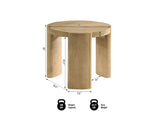 Bristol 21" Mid-Century Round End Table in Kepler Driftwood - side view