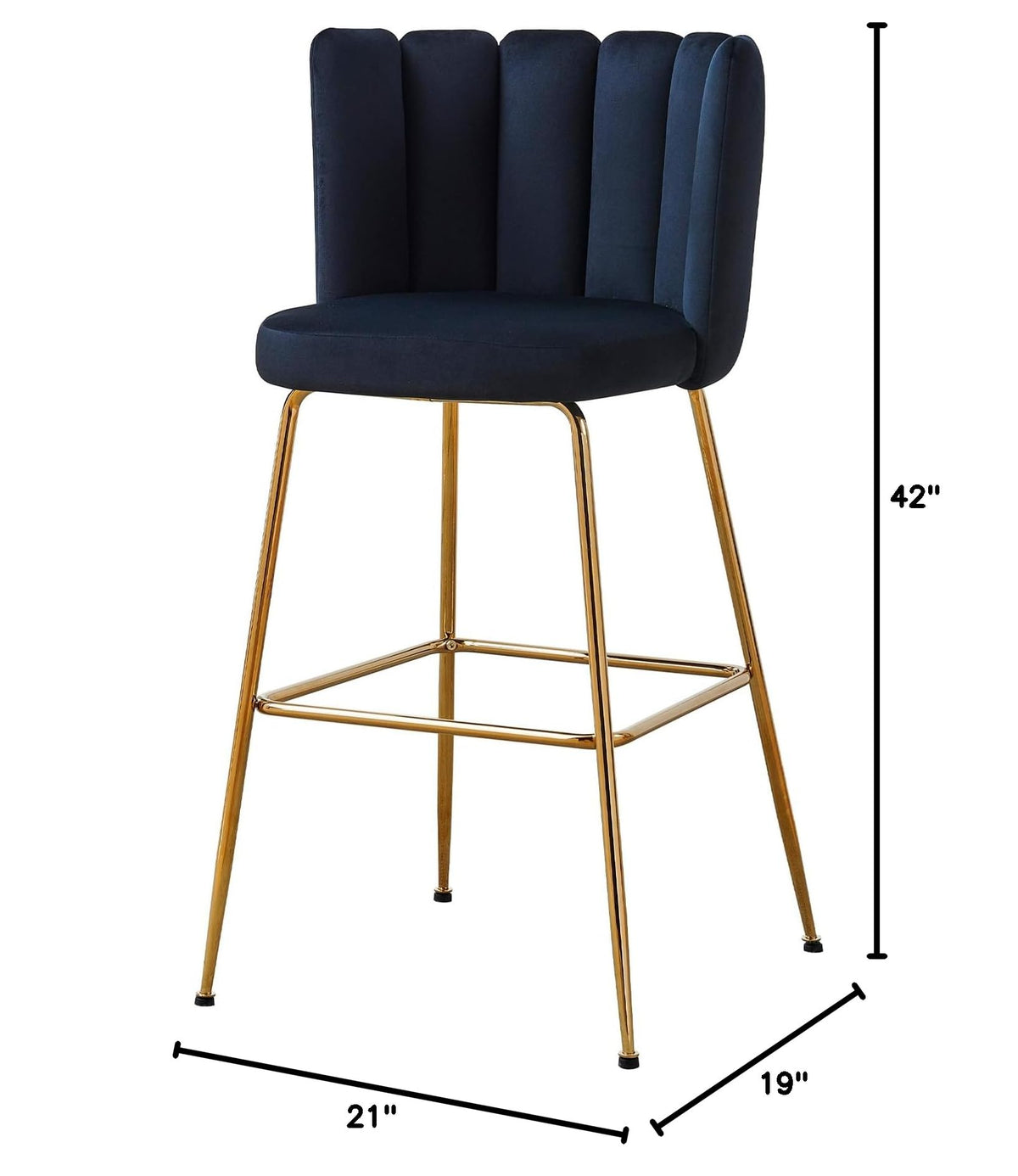 Nolan Bar Stool - side view - Black
