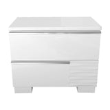 Athens 2-Drawer Poplar Wood Bedroom Nightstand in White Lacquer