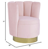 Modern Velvet New Swivel Accent Chair in Pink - side view