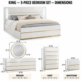 Florence White & Gold Bedroom Set — Queen & King — product view 6