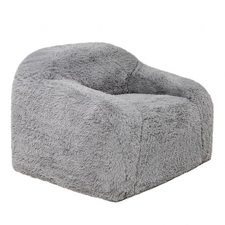 Vander Boneless Barrel Accent Chair in Fog Gray Faux Fur – view 8