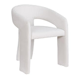 Cecile Contemporary Accent, Soft Chenille Fabric Upholstered in Cream