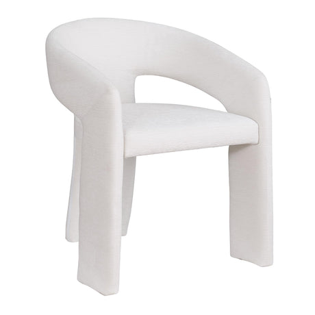 Cecile Contemporary Accent, Soft Chenille Fabric Upholstered in Cream
