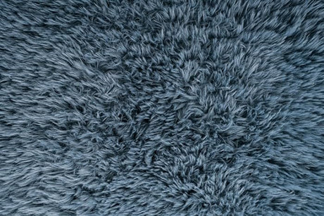 Vander Boneless Barrel Accent Chair in Ocean Blue Faux Fur – view 3