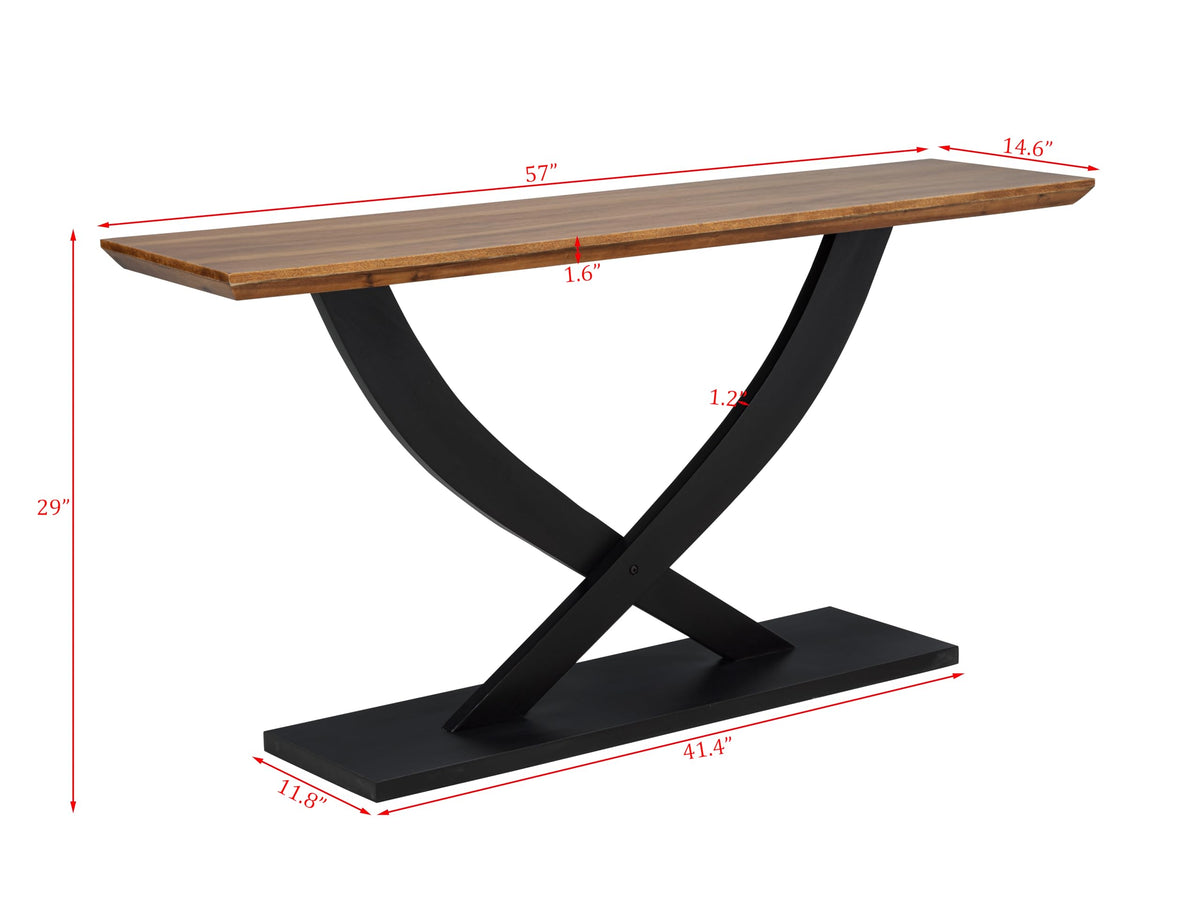 Danport 57" Transitional Rectangle Console Table - side view