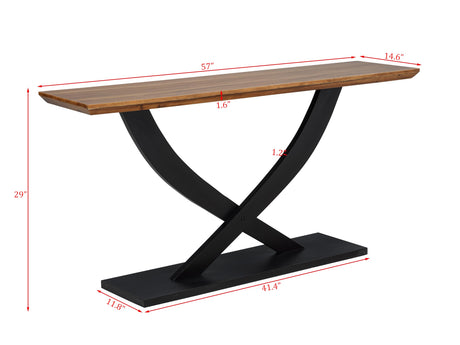 Danport 57" Transitional Rectangle Console Table - side view