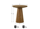 Terra 20" Round Pedestal Console Table in Walnut - side view