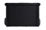 Lexi Round Upholstered Velvet Platform Bed Frame, King, Black - angle view