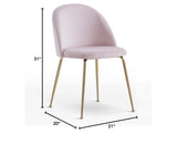 Tanisha Contemporary Dining Chair with Gold Legs - side view