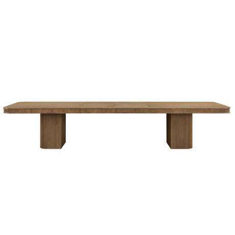 Dinsmore 160" Mid Century Modern Fluted Rectangle Dining Table - room setting