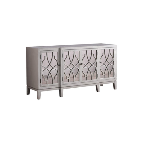 Tiffany Cottage Style Mirrored Sideboard in Antique Beige