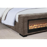 Umeria Modern Bed Frame (Queen/Gray Chenille) - angle view