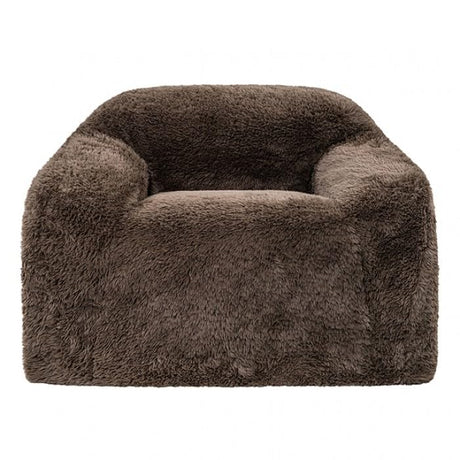 Vander Boneless Barrel Accent Chair in Cub Brown Faux Fur – view 9