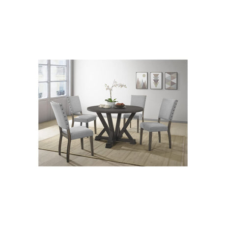 5 Piece Dining Table Set Gray - front view