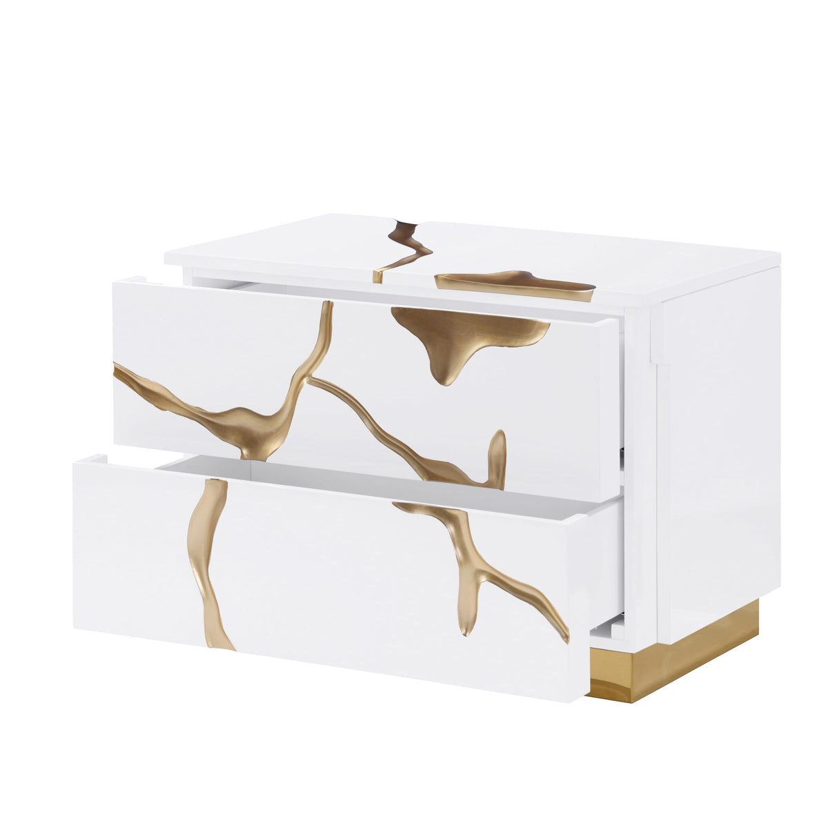 Trevello Modern Contemporary High-Gloss Lacquered Right Nightstand - room setting