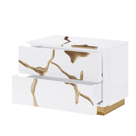 Trevello Modern Contemporary High-Gloss Lacquered Right Nightstand - room setting