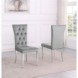 Terracotta Velvet Dining Chairs in Gray with Silver