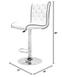 Tufted Vinyl with Faux Crystals Adjustable Swivel Bar Stool - front view