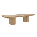 Dinsmore 160" Mid Century Modern Fluted Rectangle Dining Table - detail view - Light Oak