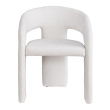 Cecile Contemporary Accent, Soft Chenille Fabric Upholstered in Cream - detail view