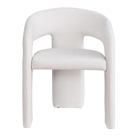 Cecile Contemporary Accent, Soft Chenille Fabric Upholstered in Cream - detail view