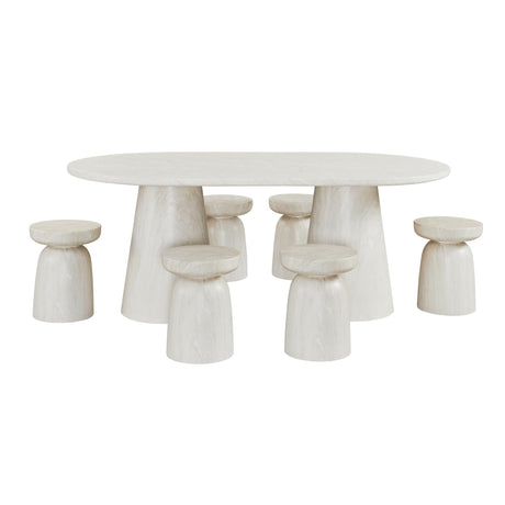 Vyn 14" Modern Round Side Table Concrete Tavertine Finish - room setting