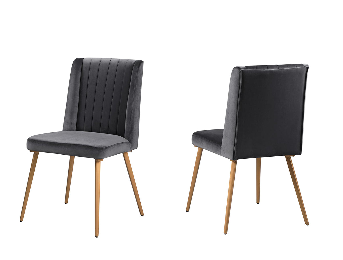 Adaline Mid-Century Modern Wood Veneer 5 Pcs Round Dining Set in Grey - detail view